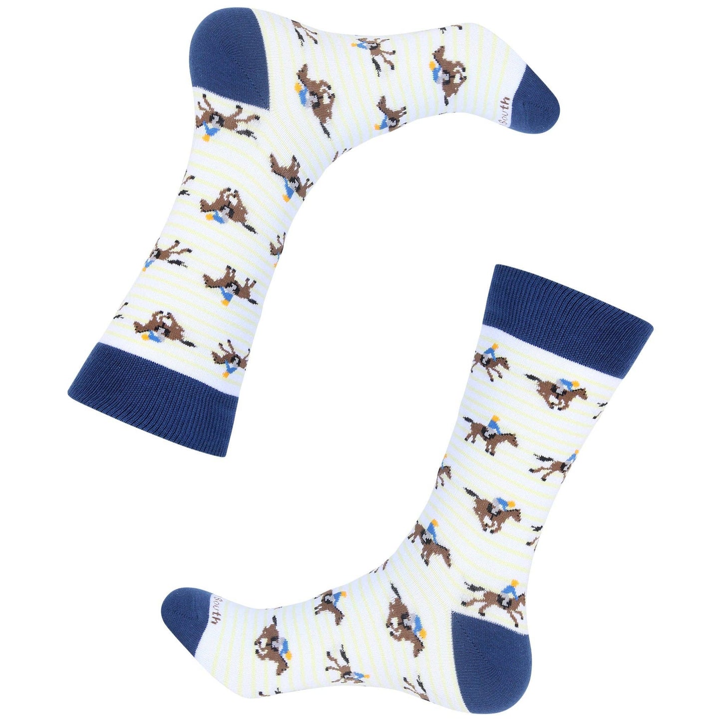 Navy/Yellow Striped Horse Racing Sock
