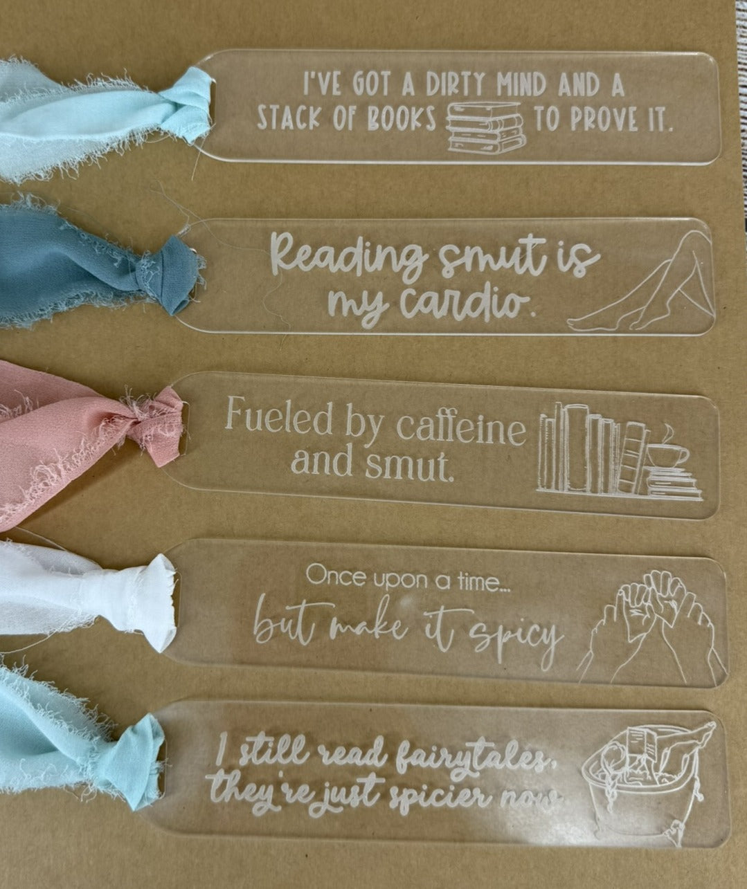 Engraved Clear Acrylic Bookmarks