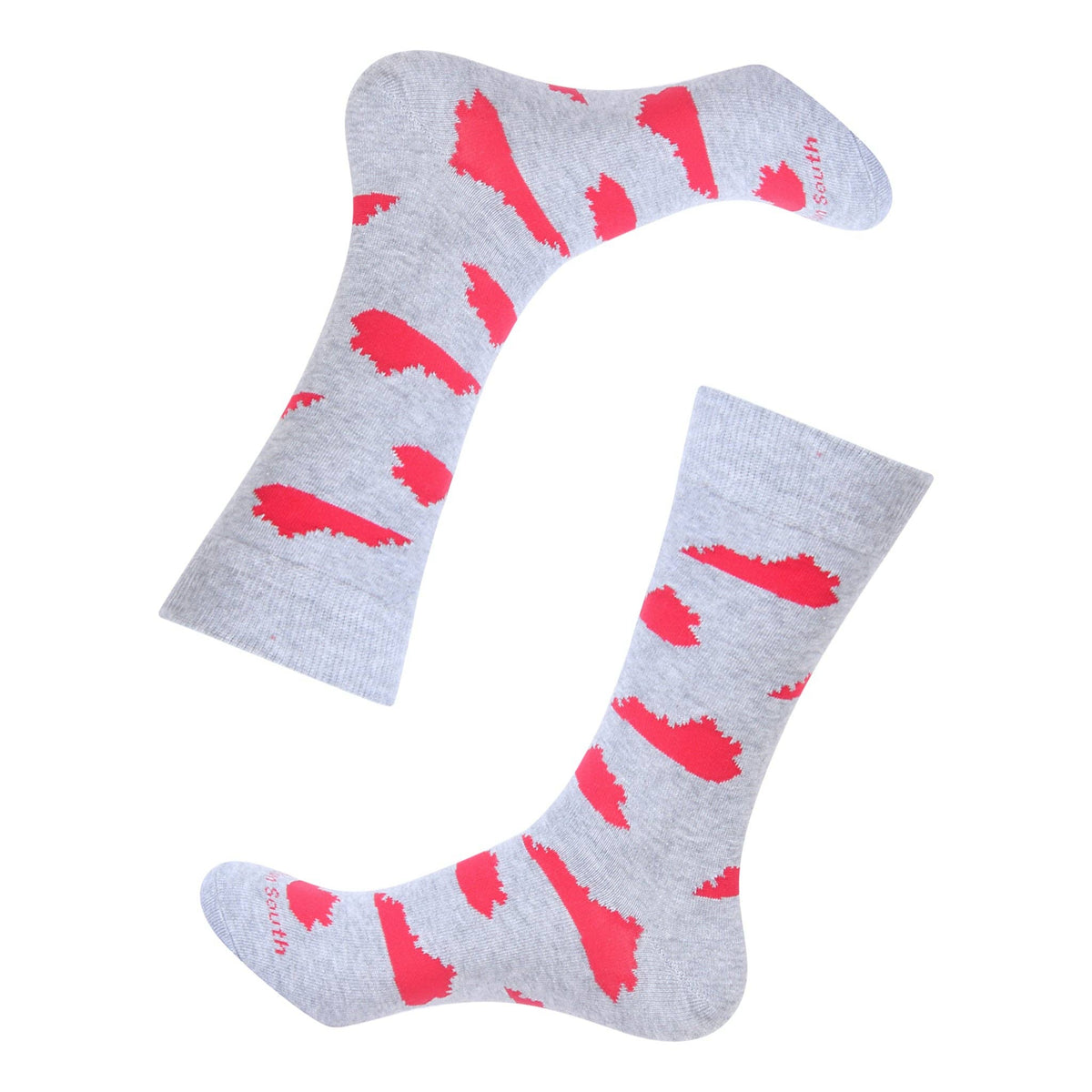 Grey/Red KY Shape Socks