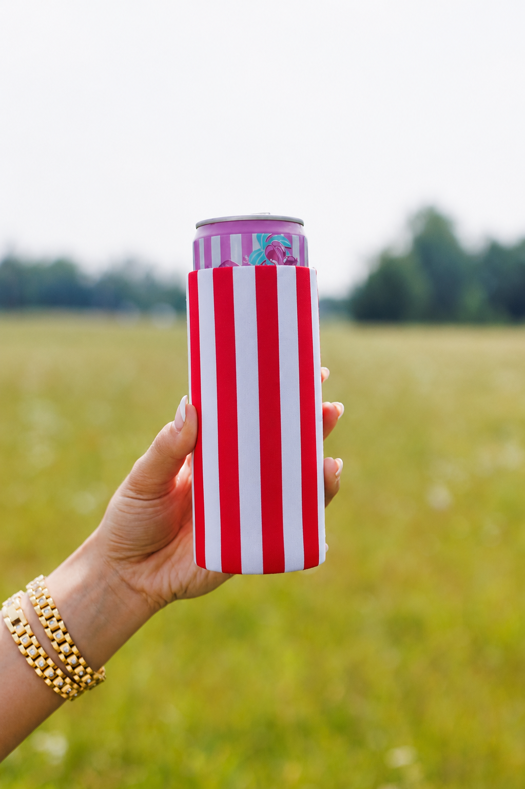 Red Striped Tall Coozie 2-Pack