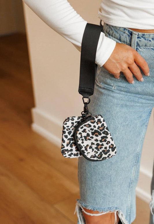 Leopard Dual Pouch Wristlet