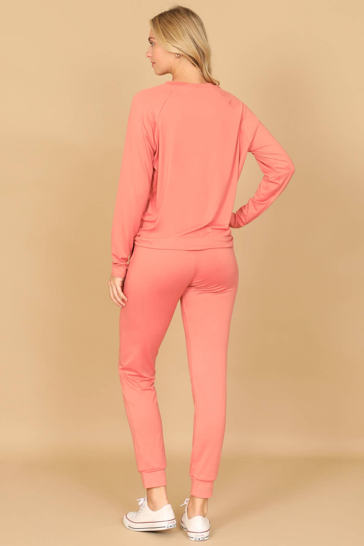 YMP40001XV-PLUS SIZE LONGSLEEVE TOP AND JOGGERS SET SELF TIE