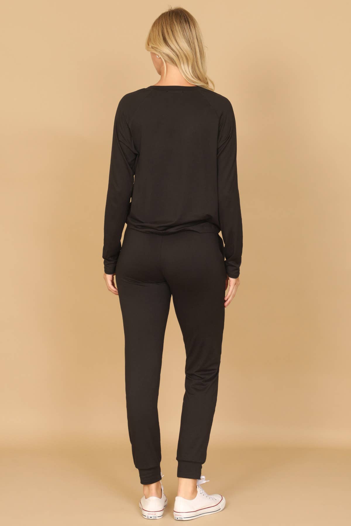 YMP40001XV-PLUS SIZE LONGSLEEVE TOP AND JOGGERS SET SELF TIE
