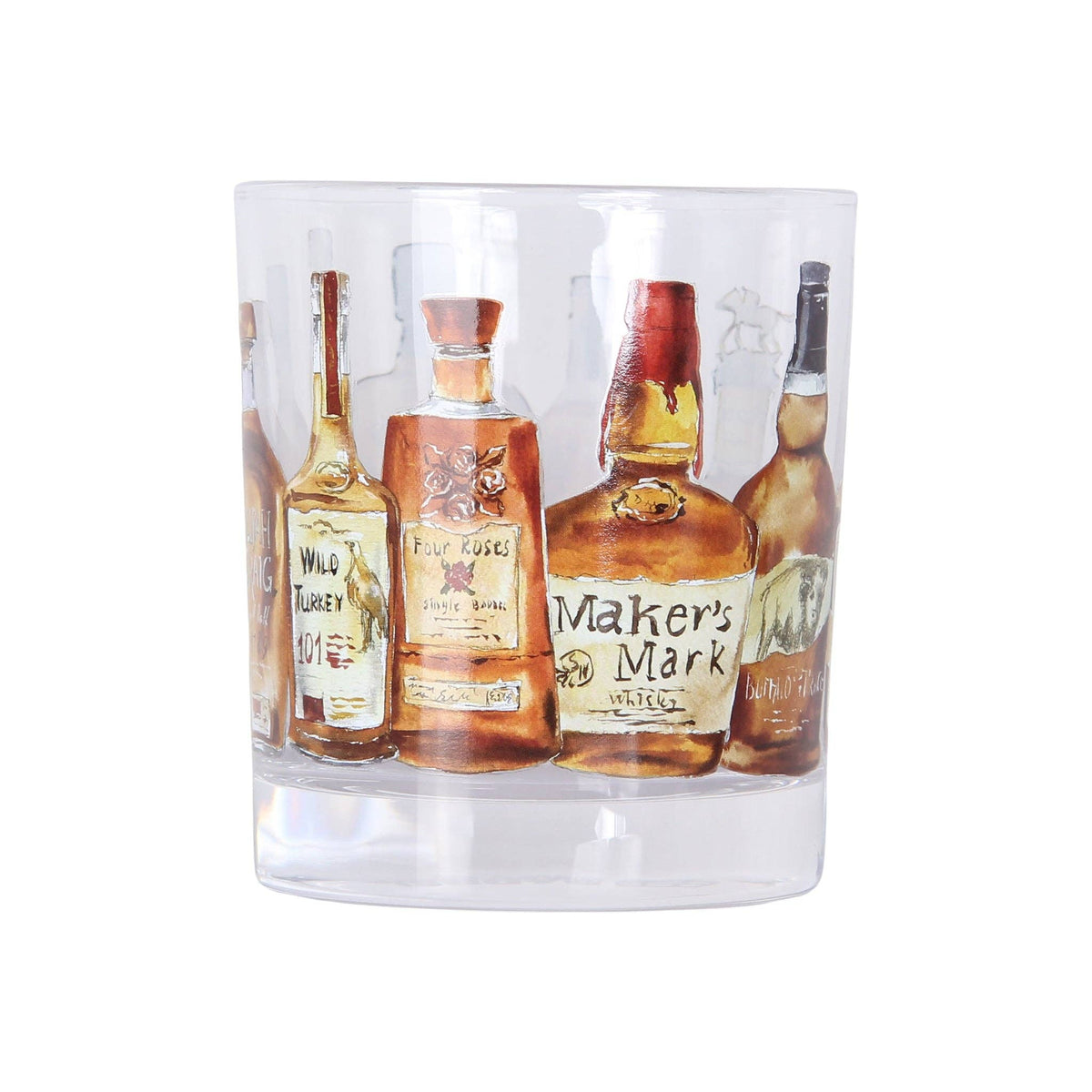 Bourbon Bottles Wrapped Rocks Glass