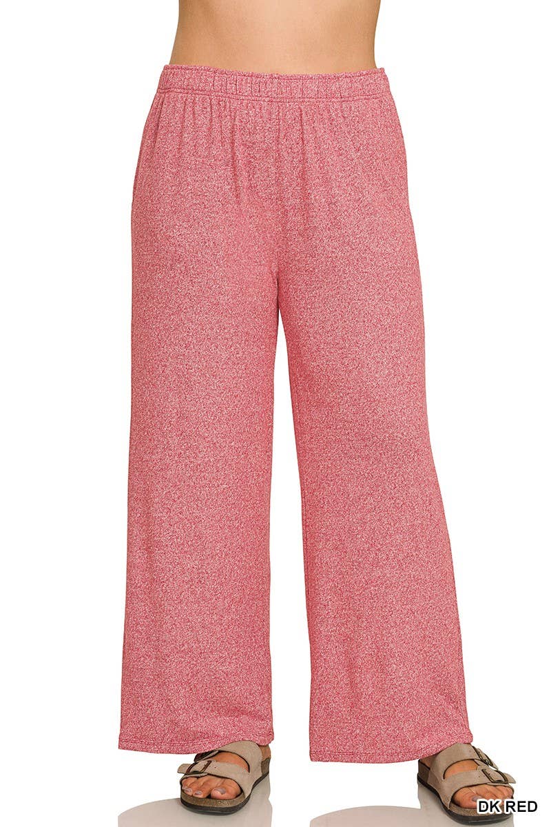 Plus Soft Melange Short Sleeve Tee And Long Pants Set