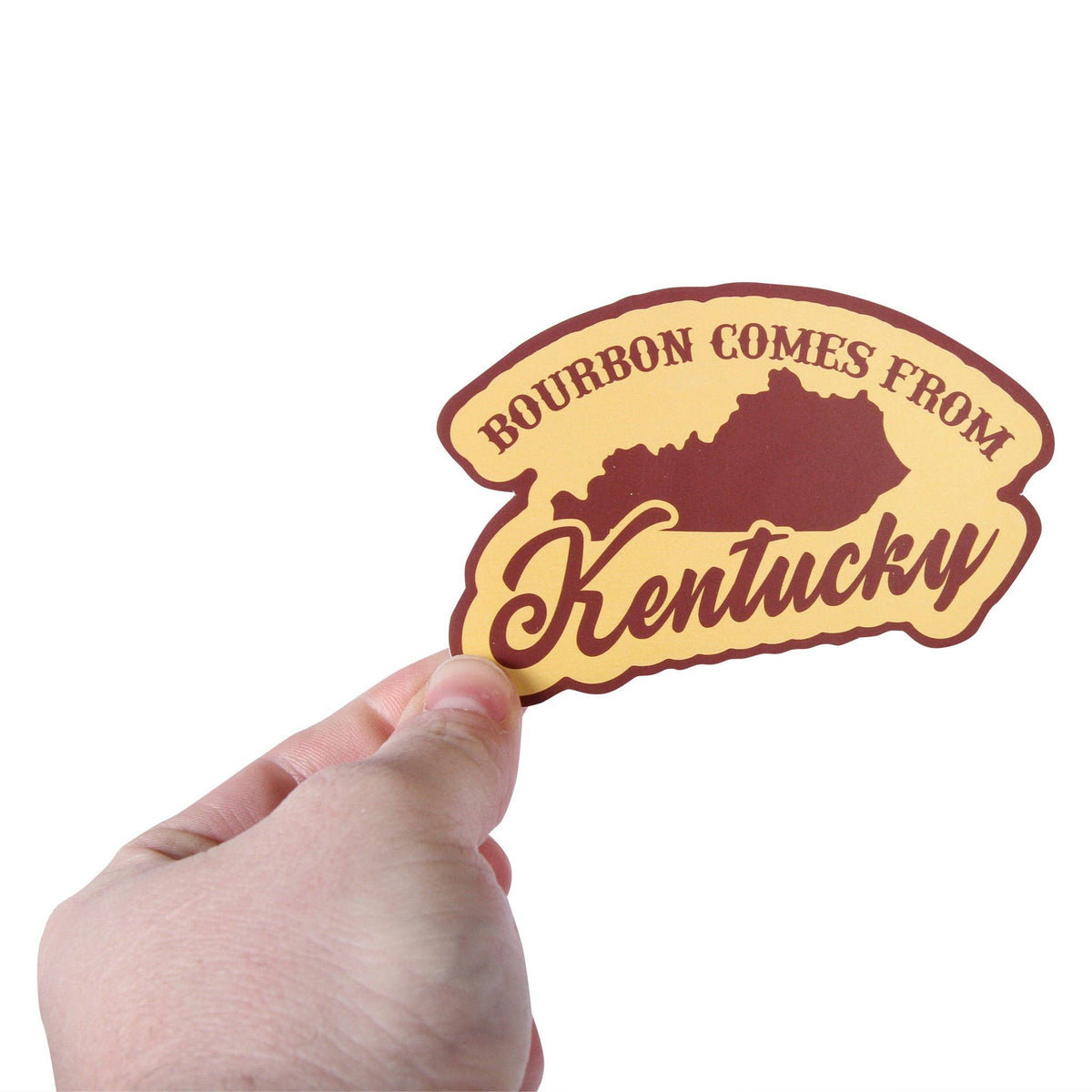 Bourbon Comes From Kentucky Script Sticker