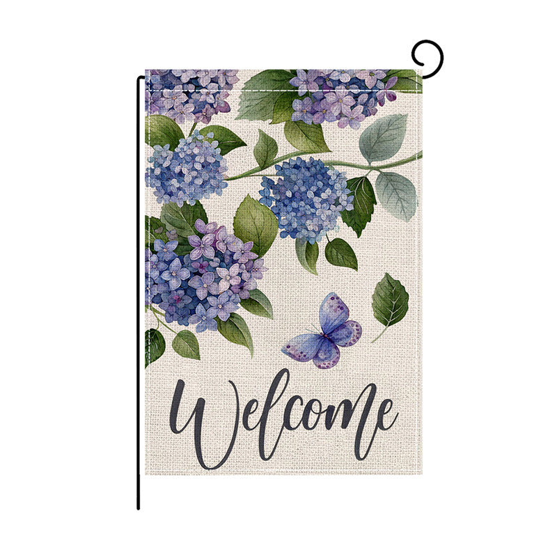 Garden Flag Double Sided Linen Sunflower Dog Cat Gnome Summer Outdoor Yard Decoration Weather Resistant Anti-Fade