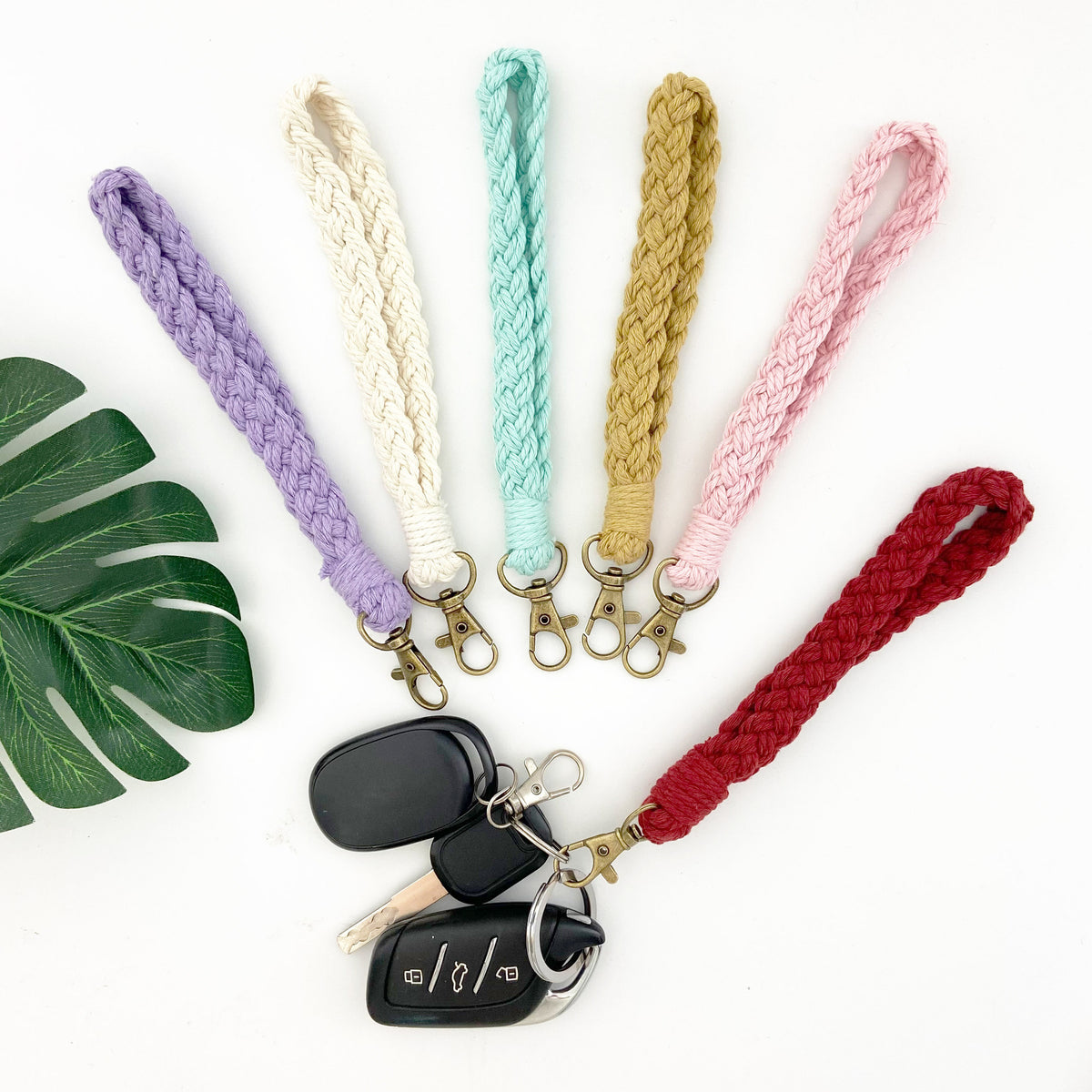 Handmade Woven Cotton Rope Wrist Strap Keychain Bohemian Braid Lanyard For Keys Phone Wallet Bags Women Men Accessories