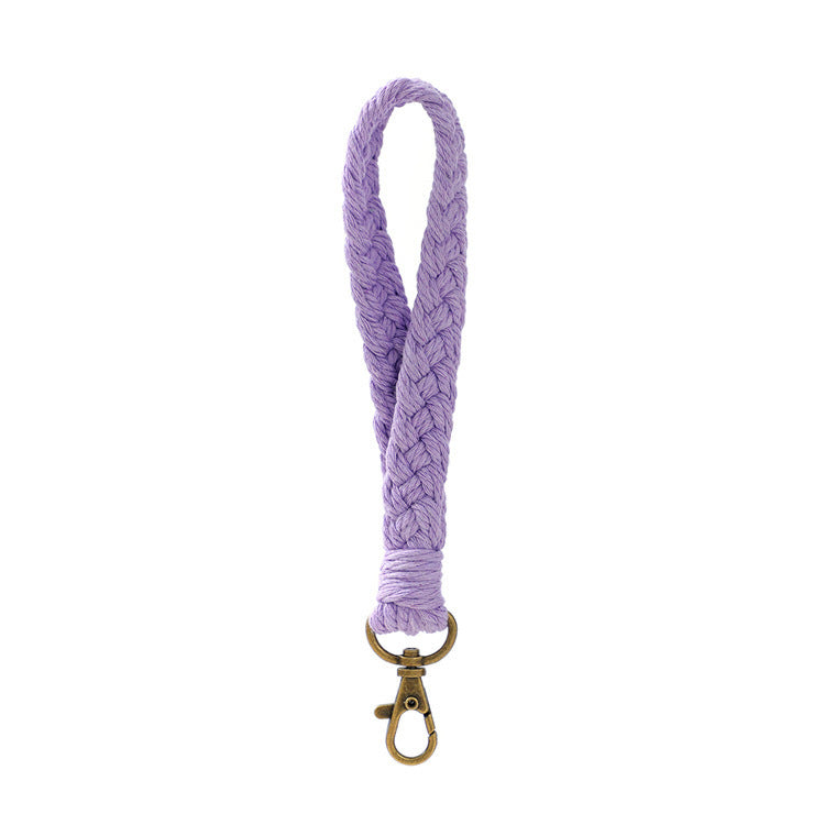 Handmade Woven Cotton Rope Wrist Strap Keychain Bohemian Braid Lanyard For Keys Phone Wallet Bags Women Men Accessories