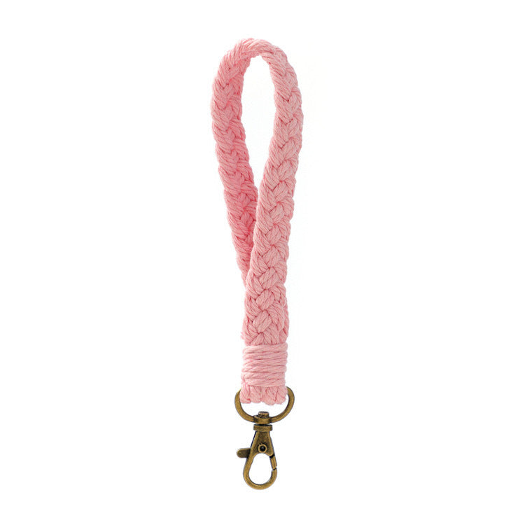 Handmade Woven Cotton Rope Wrist Strap Keychain Bohemian Braid Lanyard For Keys Phone Wallet Bags Women Men Accessories