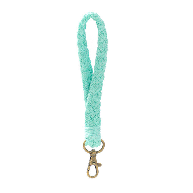 Handmade Woven Cotton Rope Wrist Strap Keychain Bohemian Braid Lanyard For Keys Phone Wallet Bags Women Men Accessories
