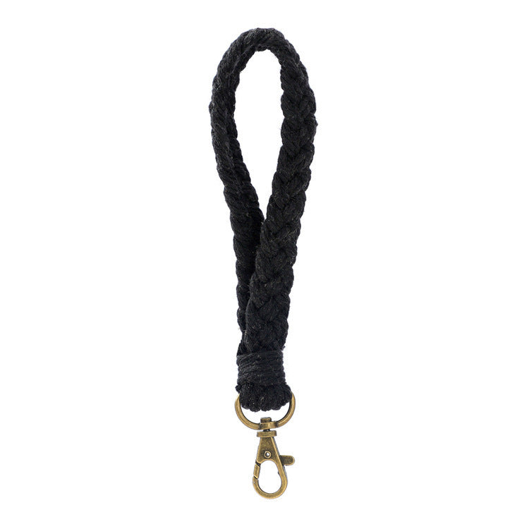 Handmade Woven Cotton Rope Wrist Strap Keychain Bohemian Braid Lanyard For Keys Phone Wallet Bags Women Men Accessories