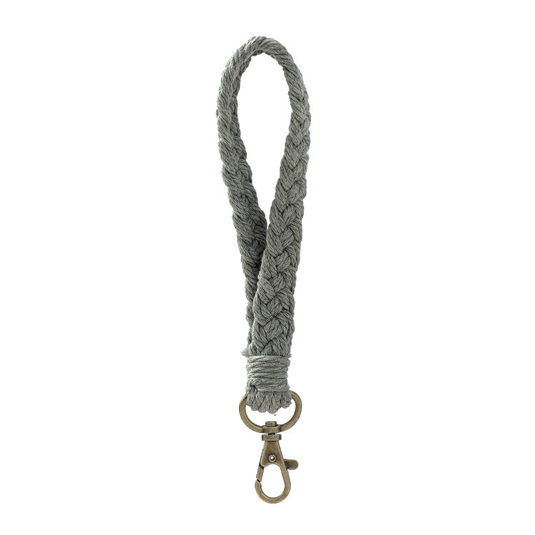 Handmade Woven Cotton Rope Wrist Strap Keychain Bohemian Braid Lanyard For Keys Phone Wallet Bags Women Men Accessories