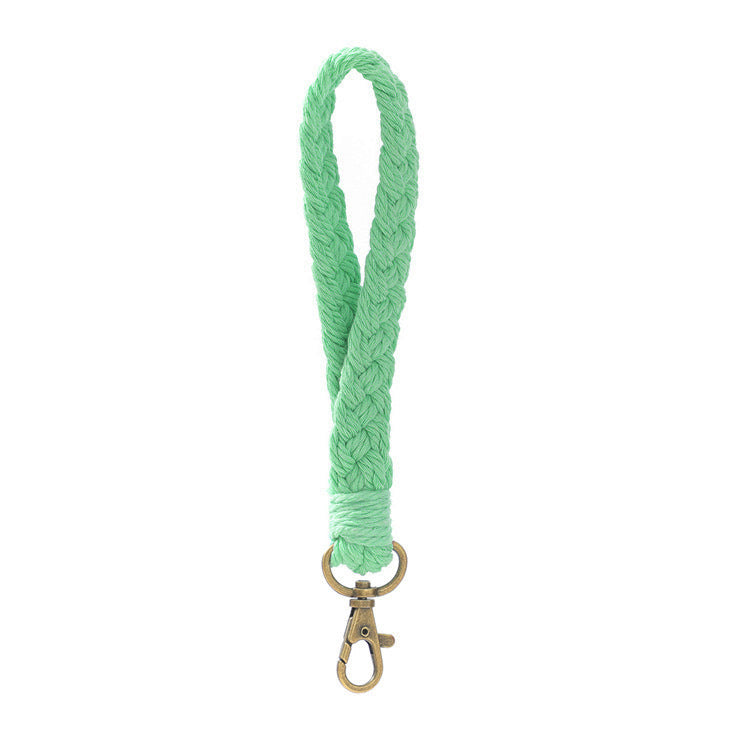 Handmade Woven Cotton Rope Wrist Strap Keychain Bohemian Braid Lanyard For Keys Phone Wallet Bags Women Men Accessories