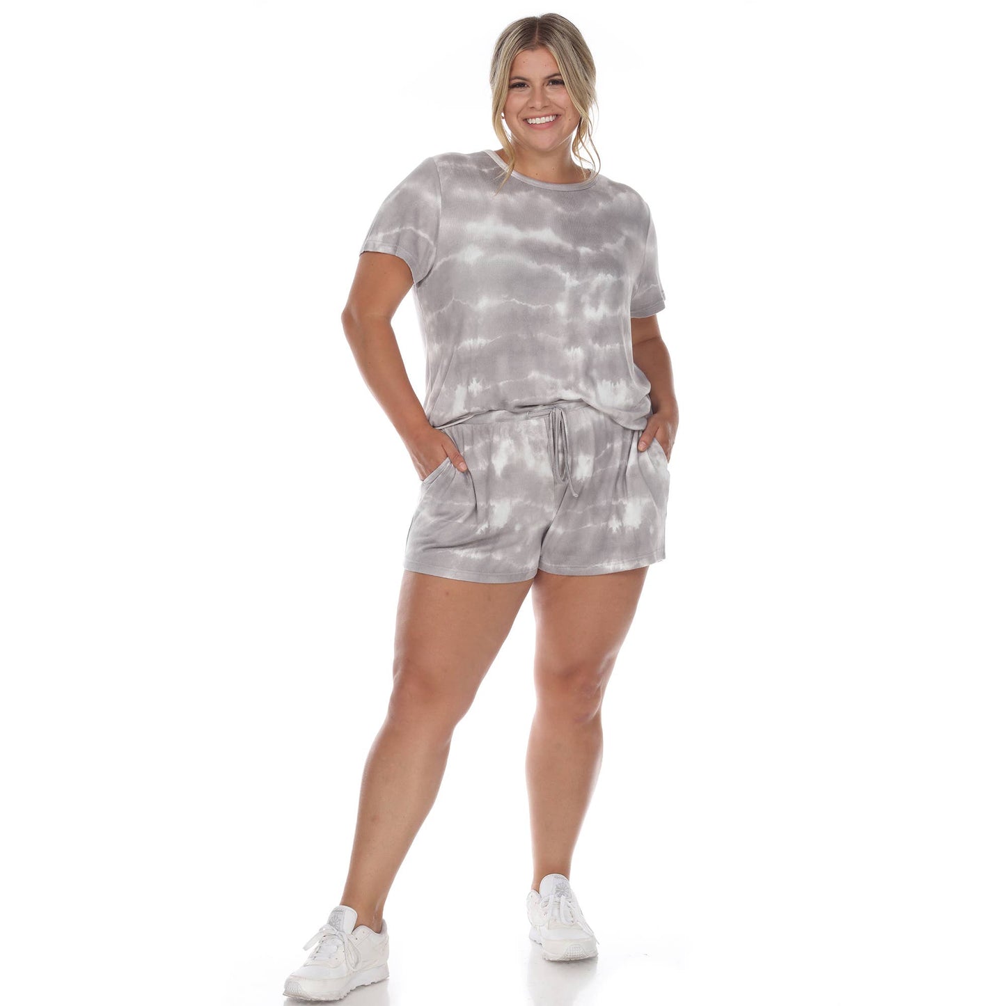 Plus Size 2 Piece Top & Shorts Lounge Set