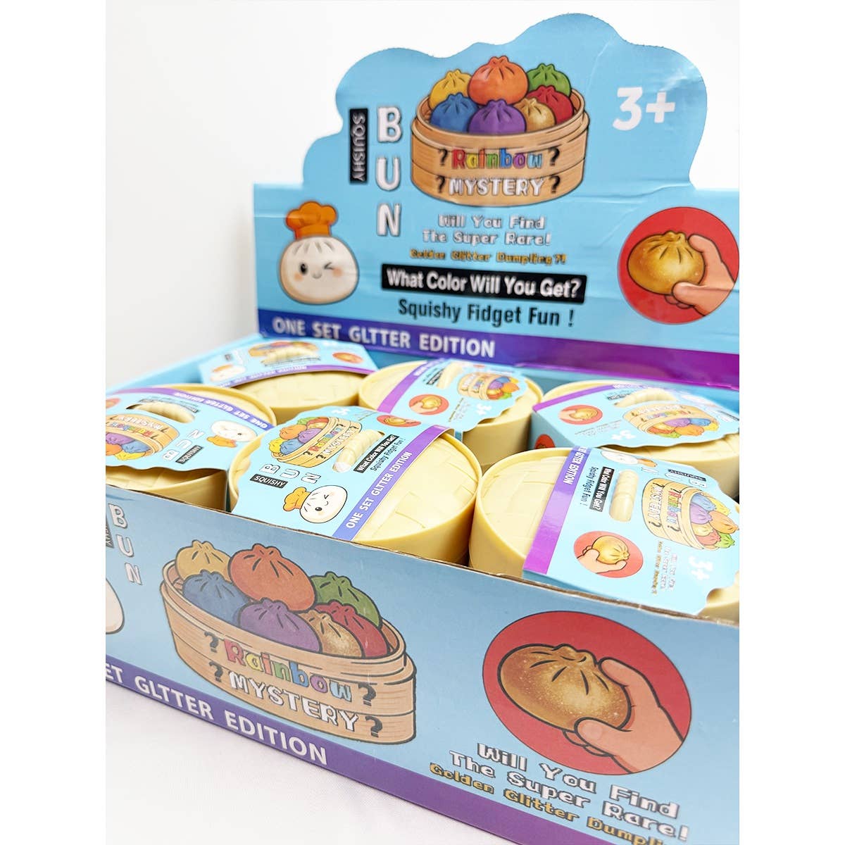 Cute iridescent Bead Dumpling Squishy with Steamer