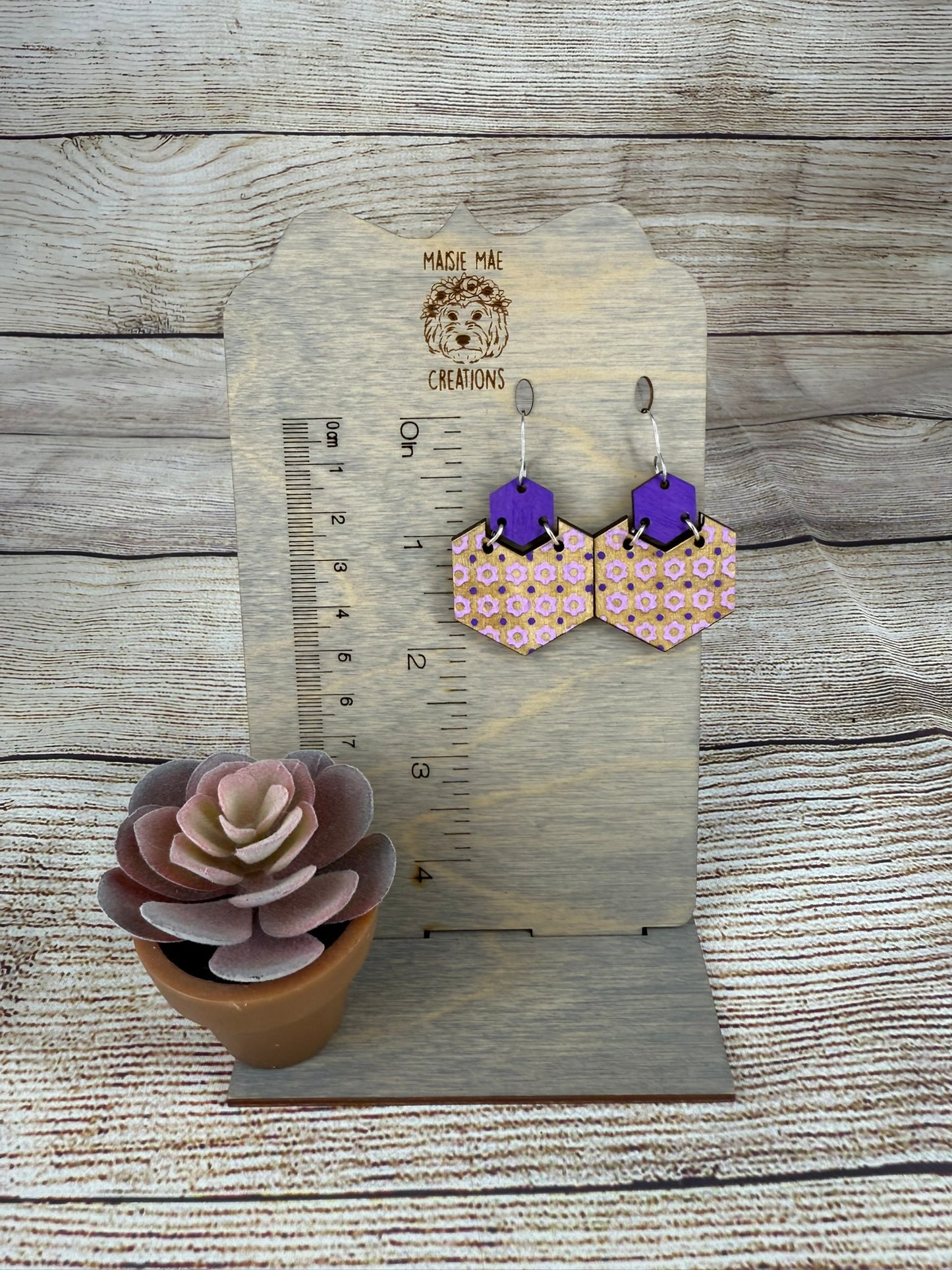Painted Wood Earrings