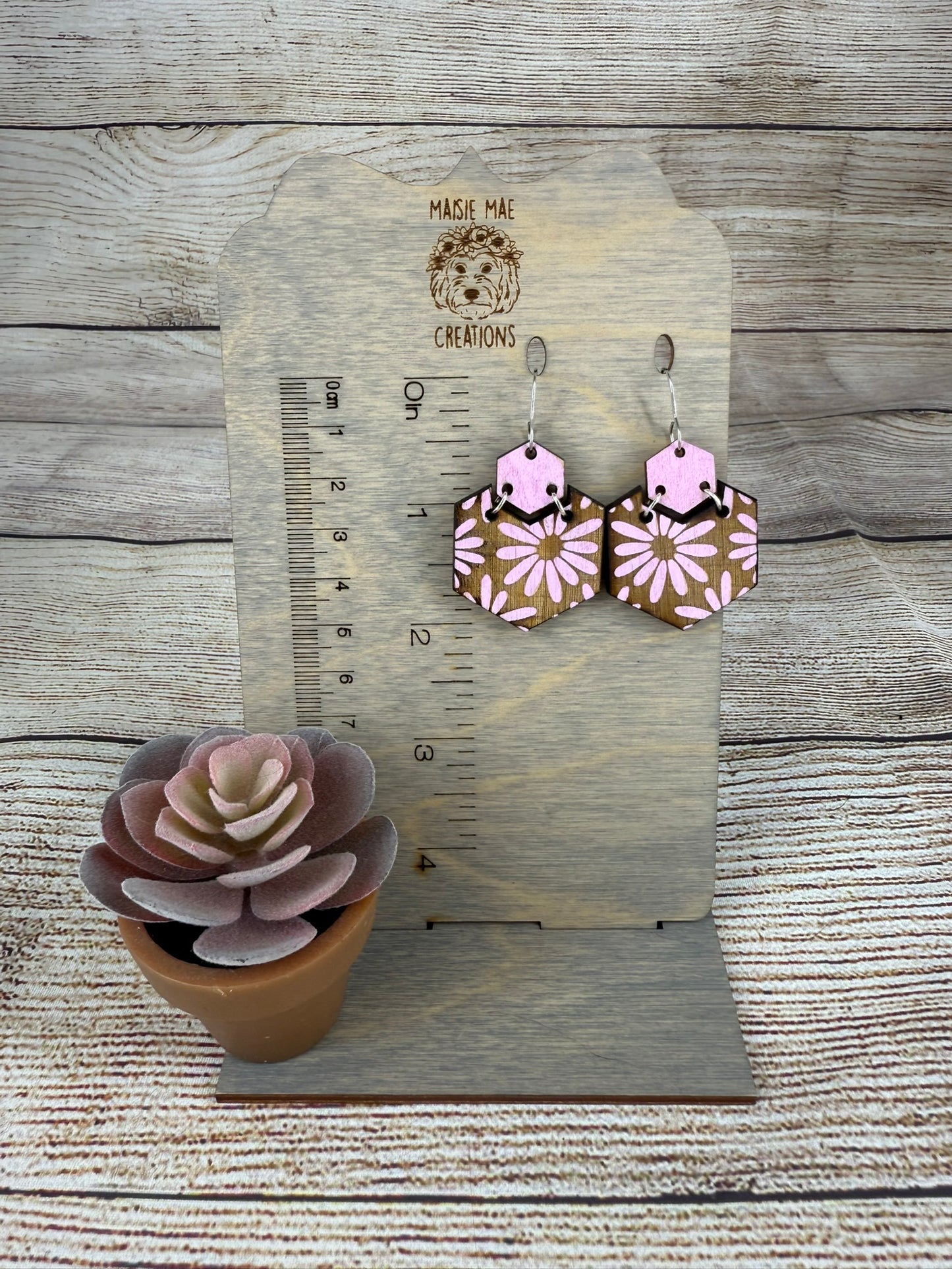Painted Wood Earrings