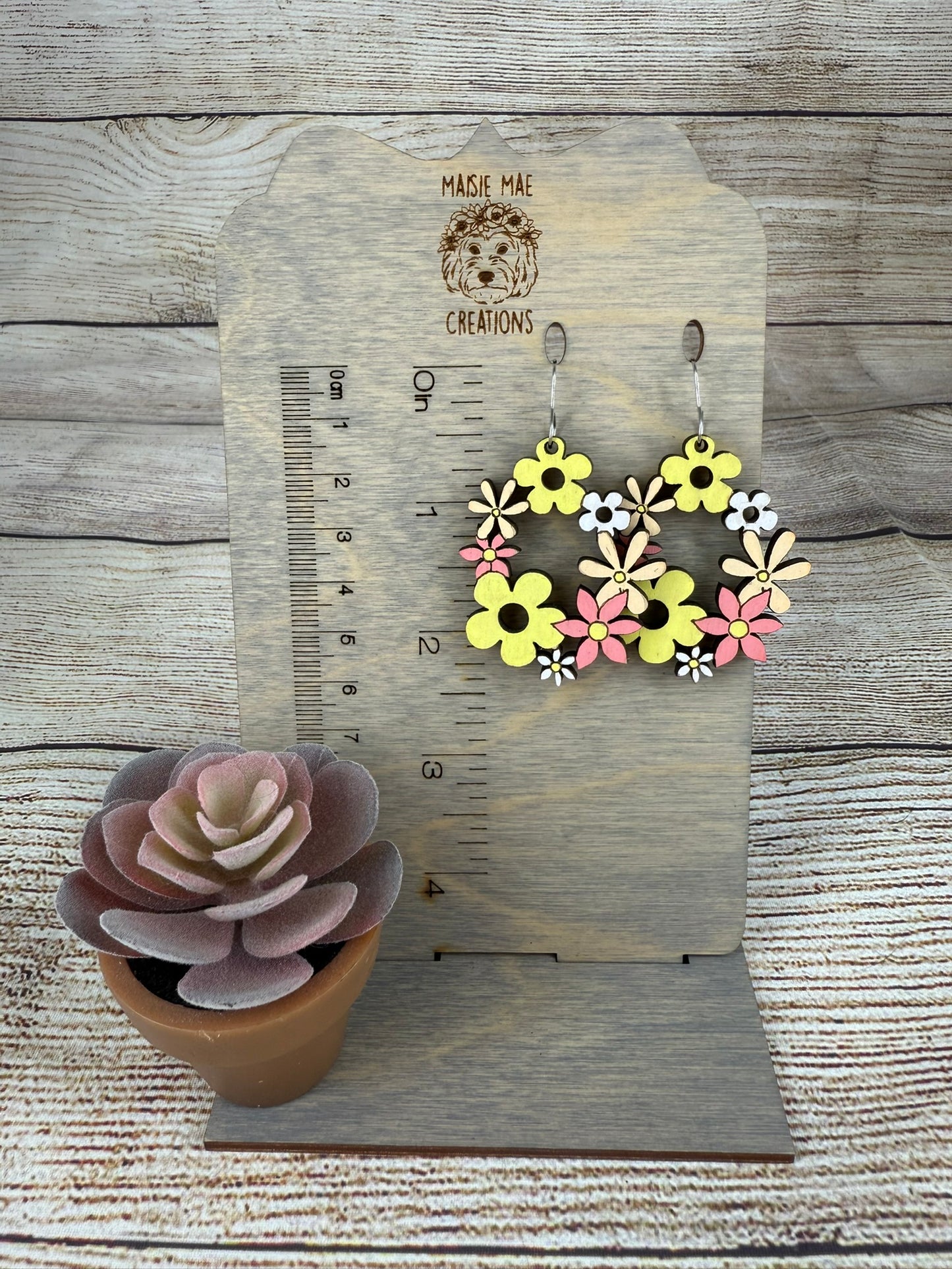 Painted Wood Earrings