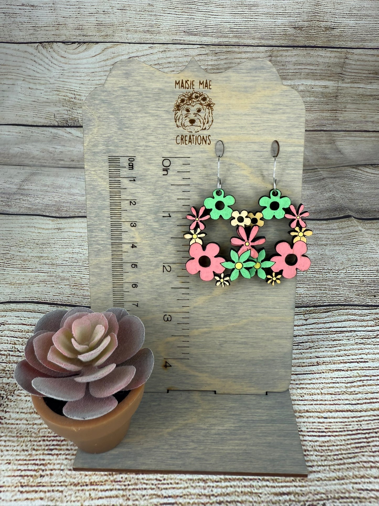 Painted Wood Earrings