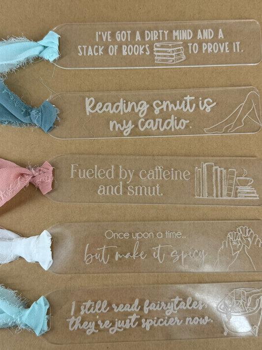 Engraved Clear Acrylic Bookmarks