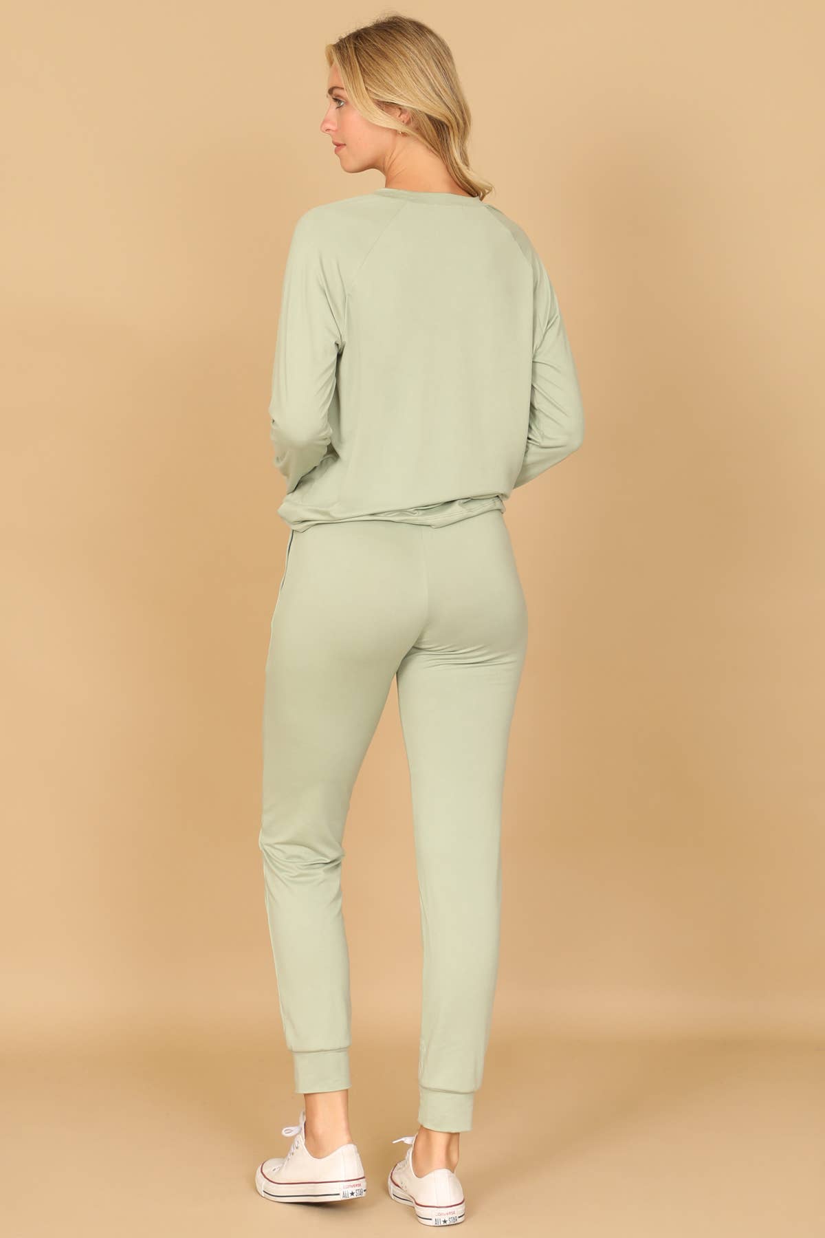 YMP40001XV-PLUS SIZE LONGSLEEVE TOP AND JOGGERS SET SELF TIE