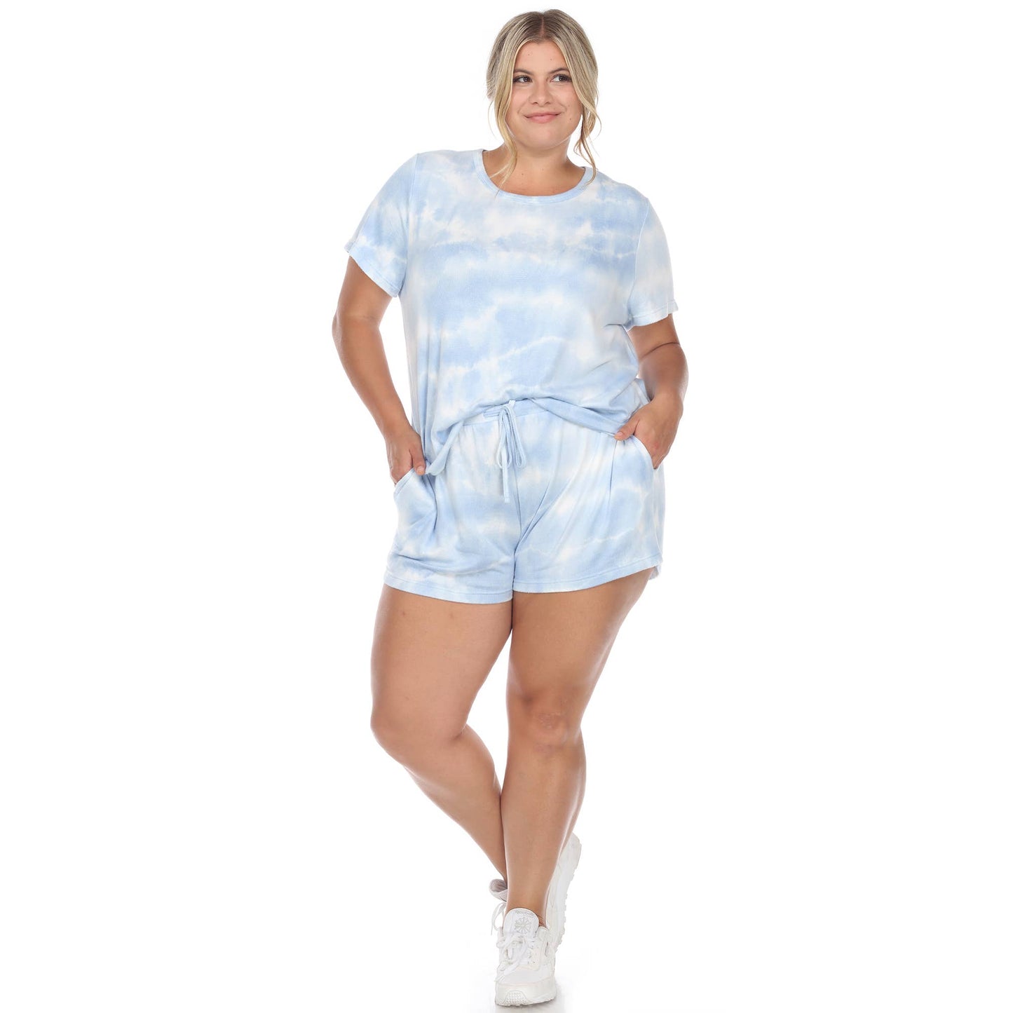 Plus Size 2 Piece Top & Shorts Lounge Set