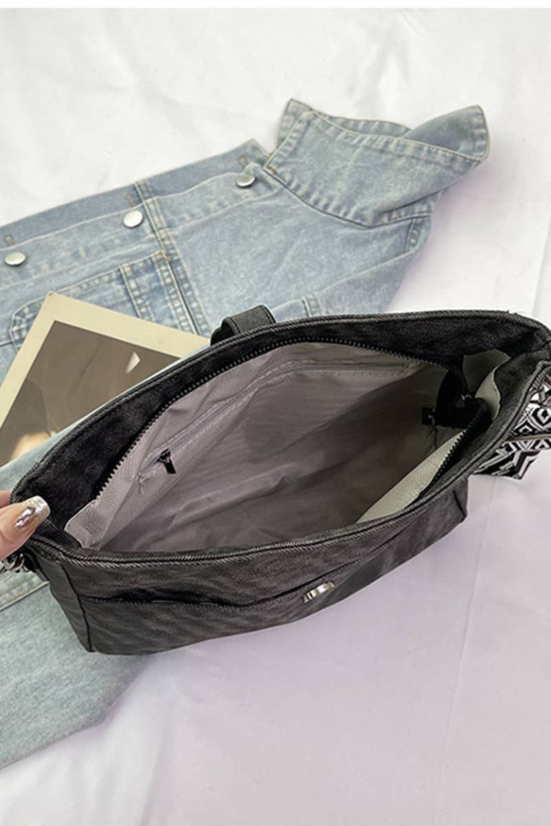 Distressed Faux Leather Crossbody Messenger Bag