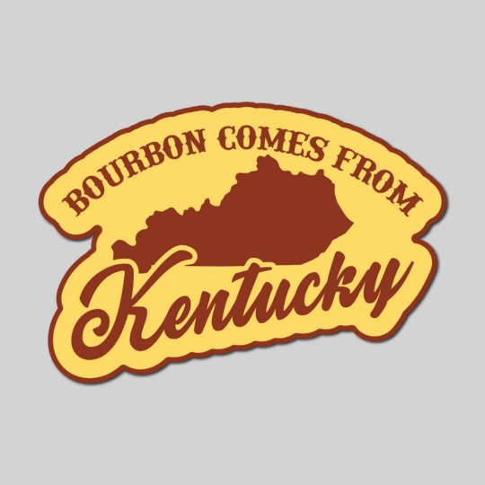 Bourbon Comes From Kentucky Script Sticker