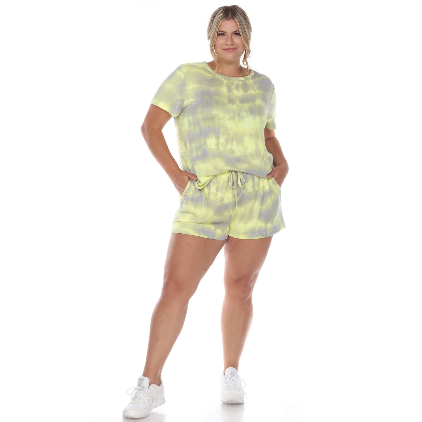 Plus Size 2 Piece Top & Shorts Lounge Set
