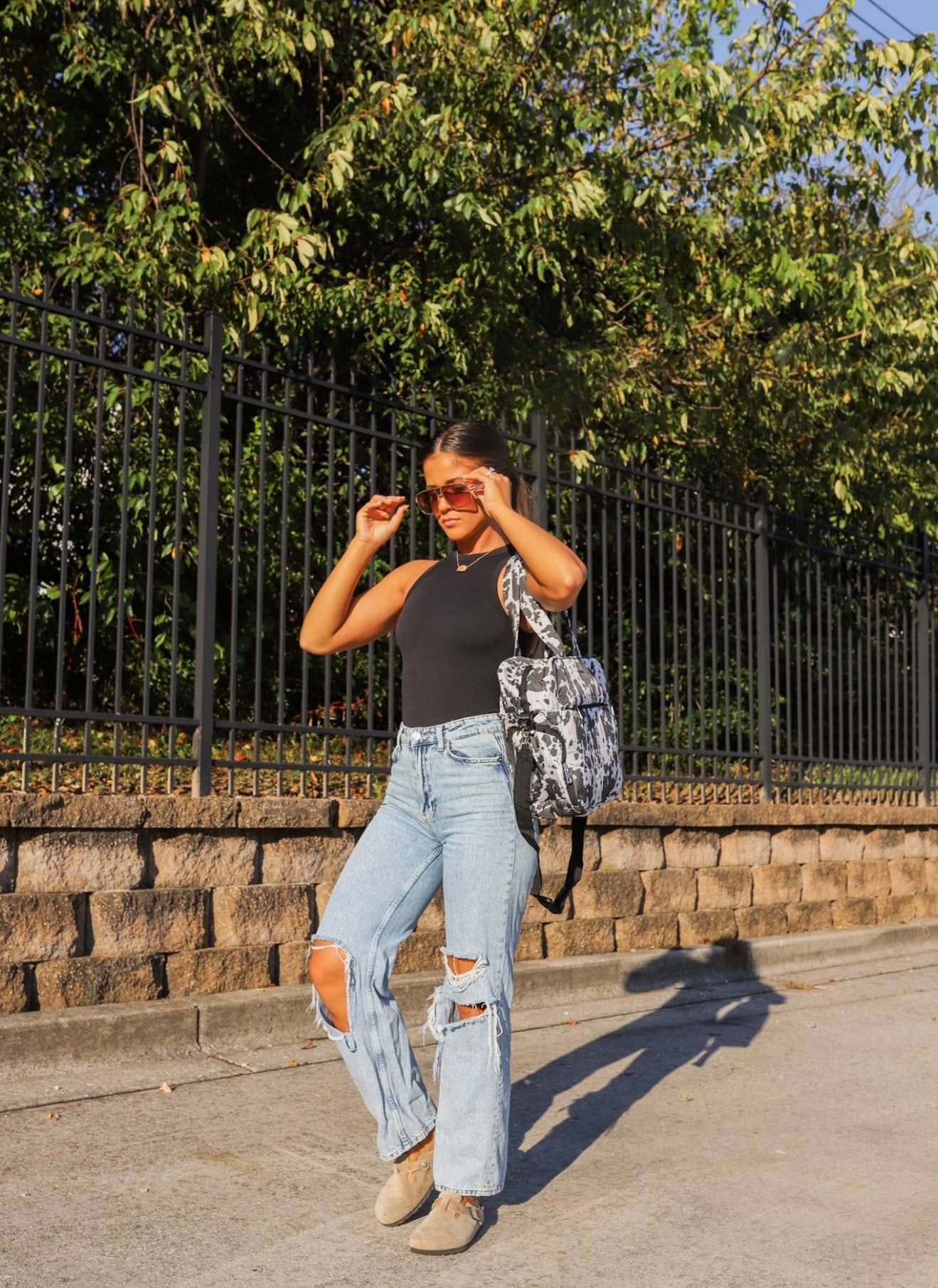 Puffer Duffel Bag in Black Cowhide